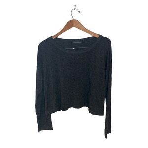 Naked Princess Cropped Modal Top‎ Womens Small Long Sleeve Oversized Gray